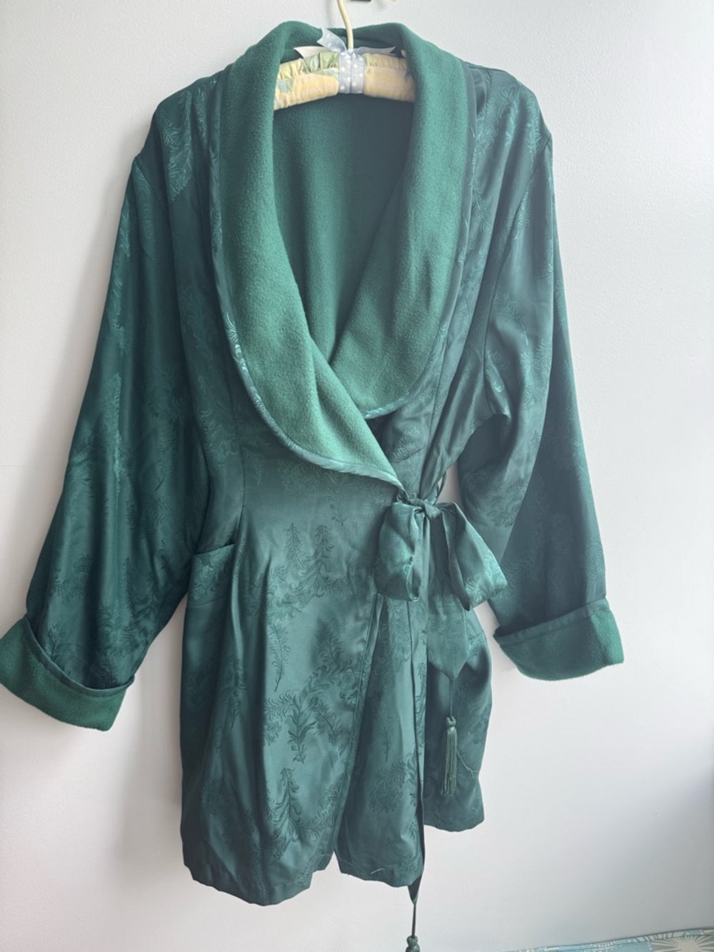 Vintage Victorias Secret Emerald Green Satin Robe